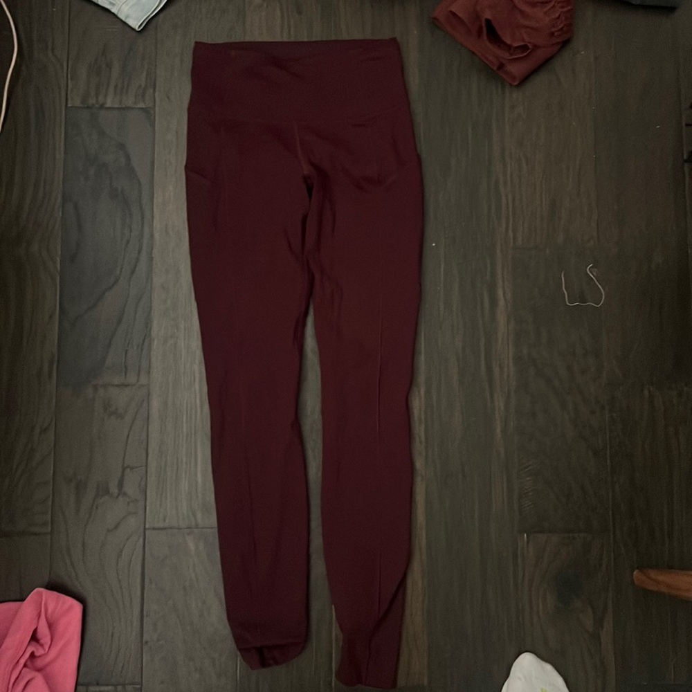 burgundy lululemon leggings full length